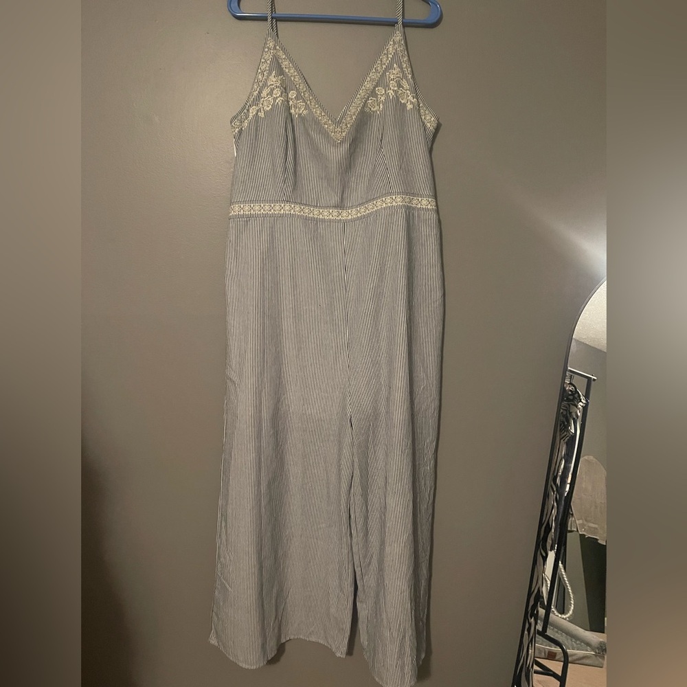 141 White Birch Gray Wide Leg Jumpsuit